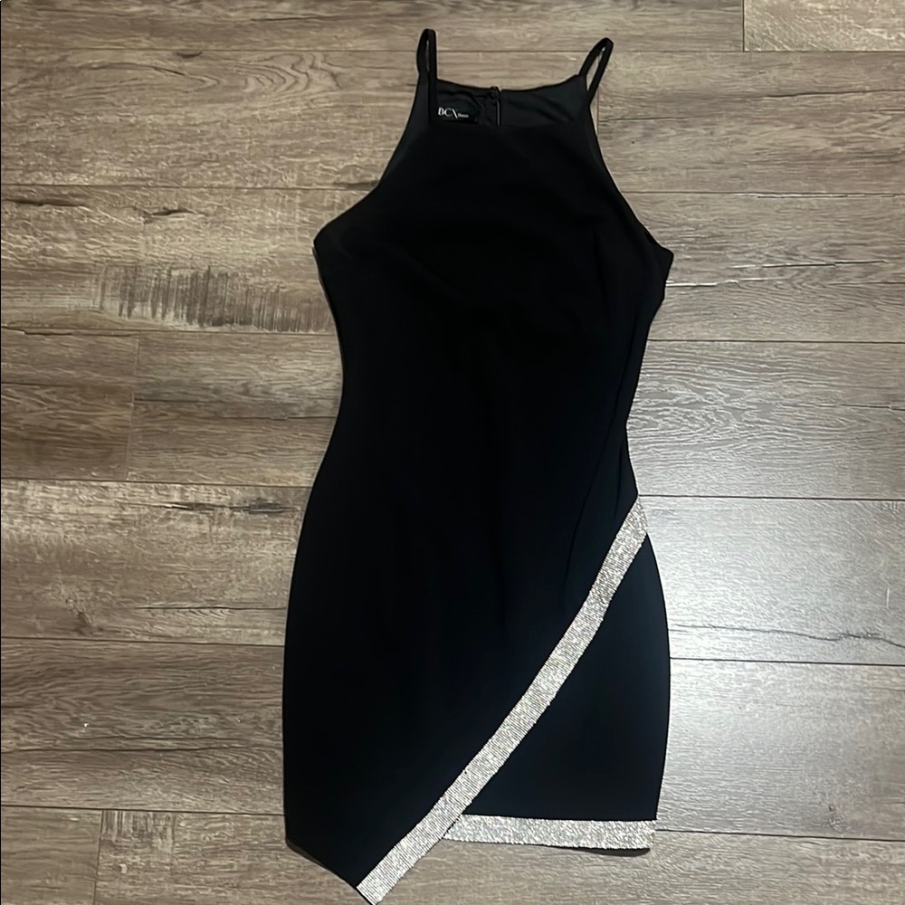 Elegant Black Dress with Silver Accents